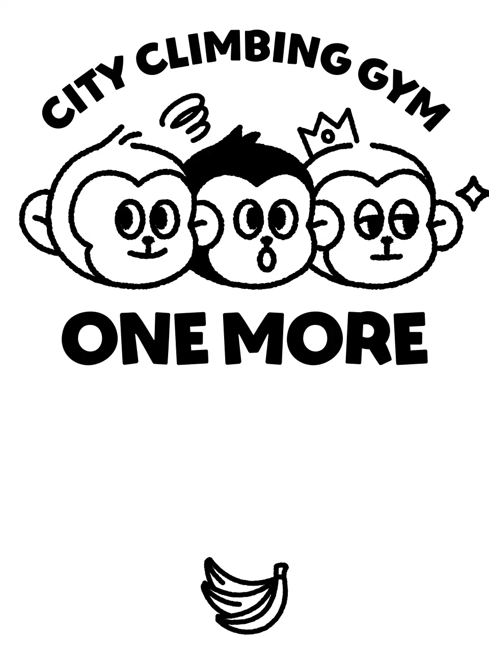 Logo olahraga sederhana dengan ilustrasi tiga monyet lucu