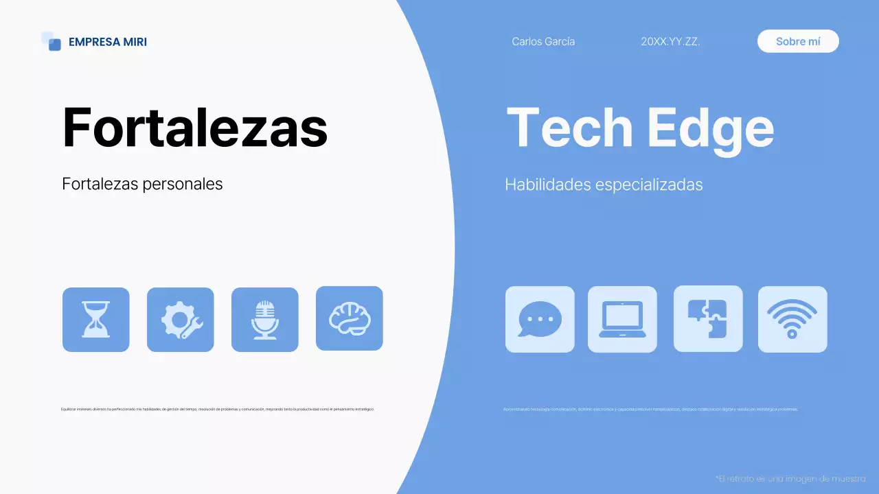 tono de autopresentación blue modern