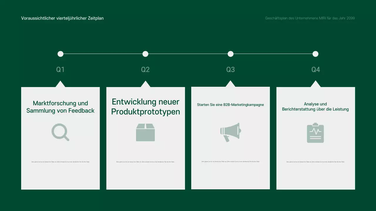 Ein sauberer, grüner und grauer Geschäftsplan für das kommende Jahr