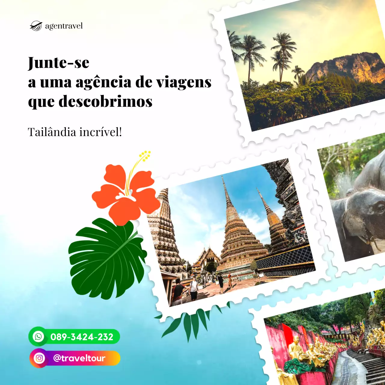 promoção de viagens tropical laranja