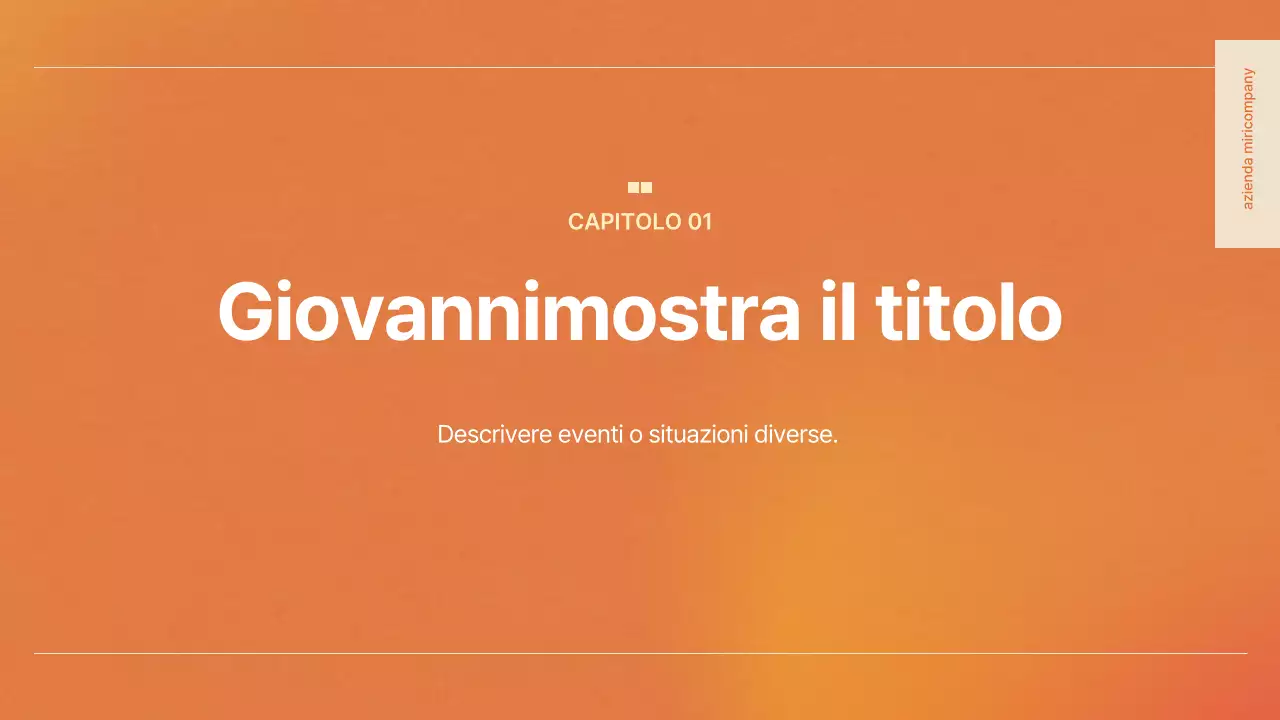 Documentazione della presentazione semplice arancione