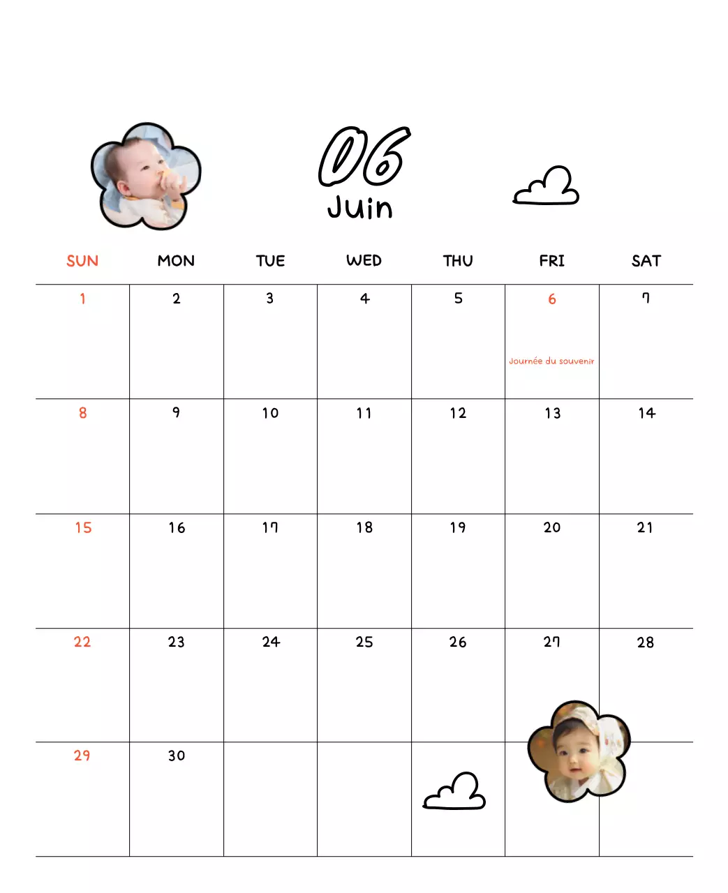 Adorable calendrier du Nouvel An