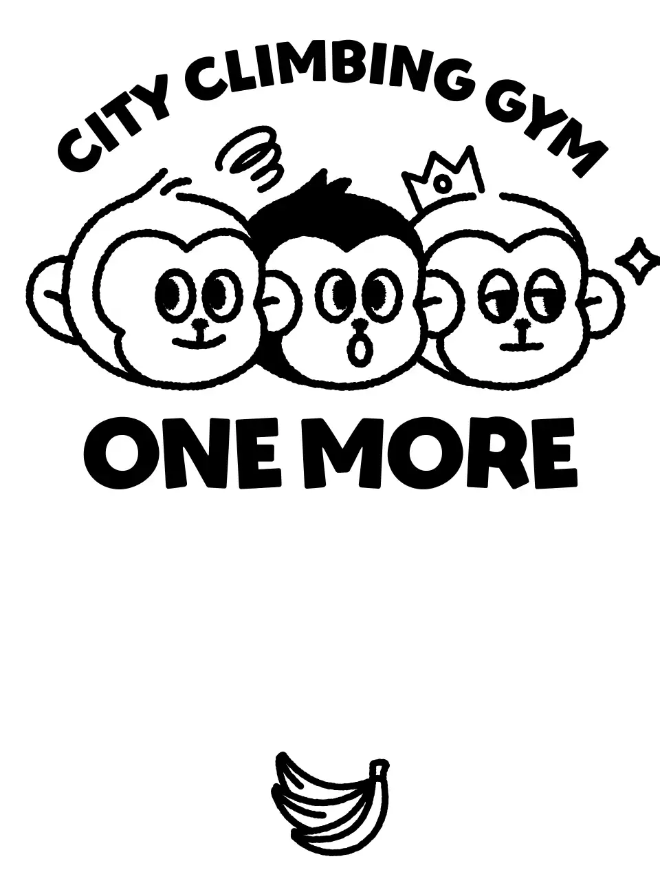 귀여운 원숭이 세마리 일러스트가 있는 심플한 스포츠 로고