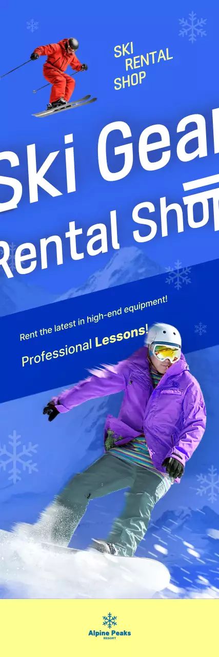 Blue modern winter sports banner