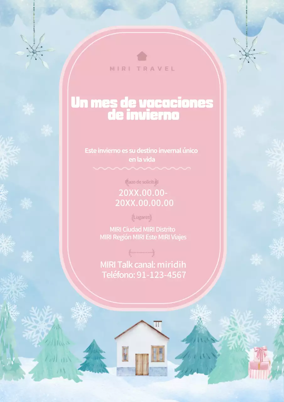 Promoción de un mes de Vacaciones de Invierno Rosa