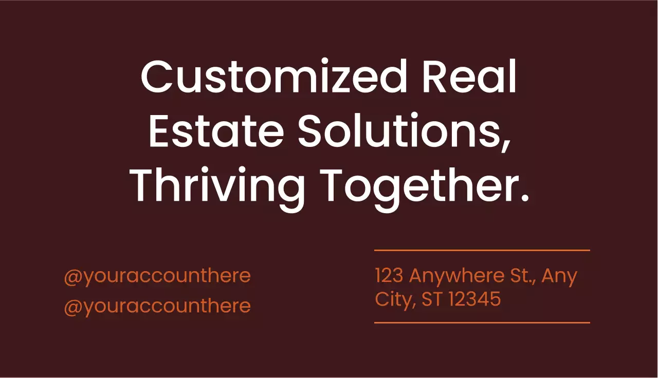 Orange Modern Real Estate Business Card