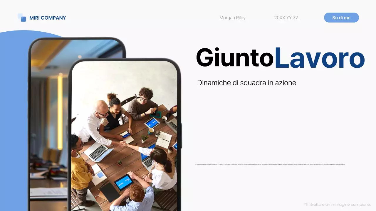 passo di autopresentazione moderno e blu