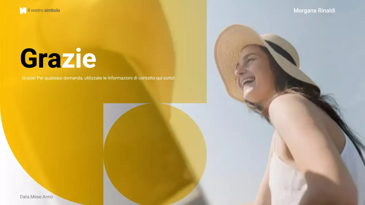 layout giallo di base per l'autopresentazione