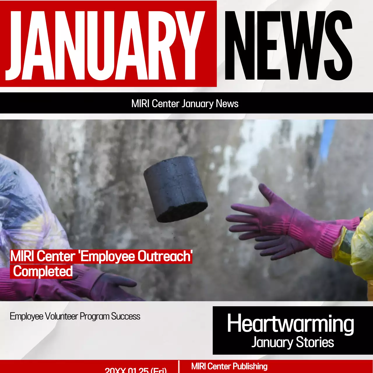 Bài đăng trên mạng xã hội Bản tin tiếp cận hiện đại màu đỏ