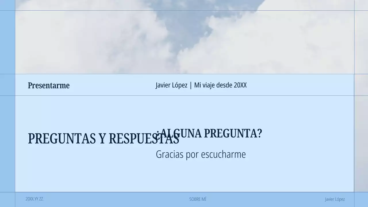 portafolio azul de autopresentación moderna