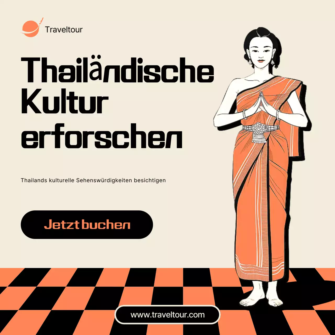 orange traditionelle Reiseförderung