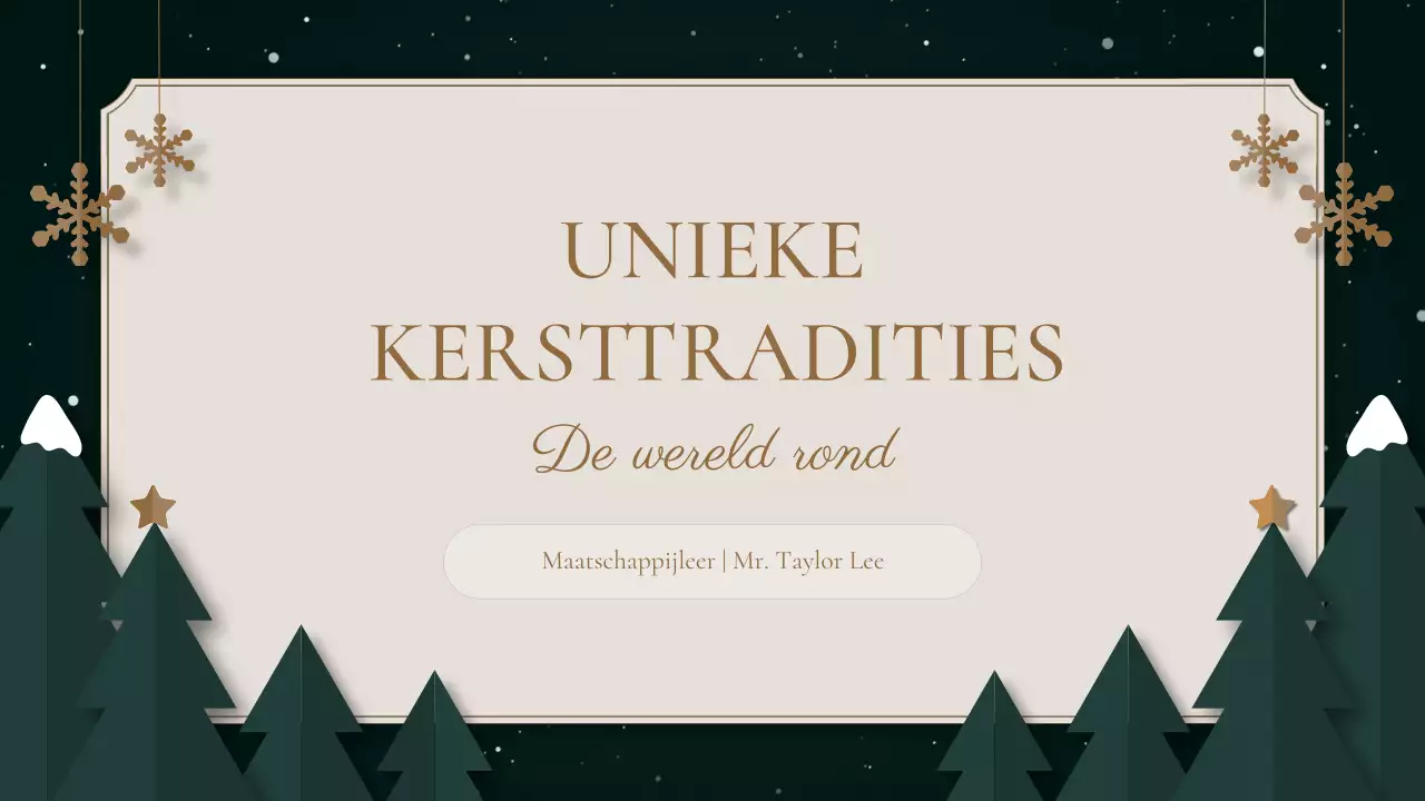 groene traditionele vakantiepresentatie