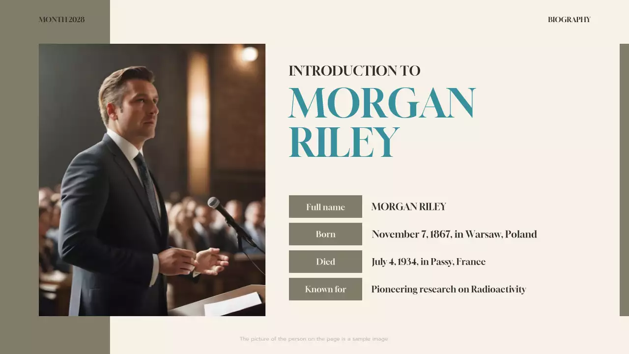 Beige Professional Biography Presentation