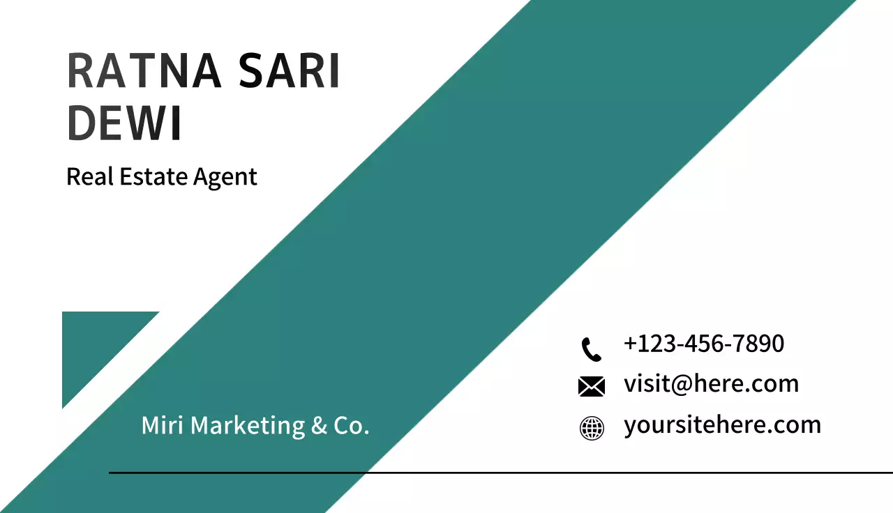 Teal Modern Business Card