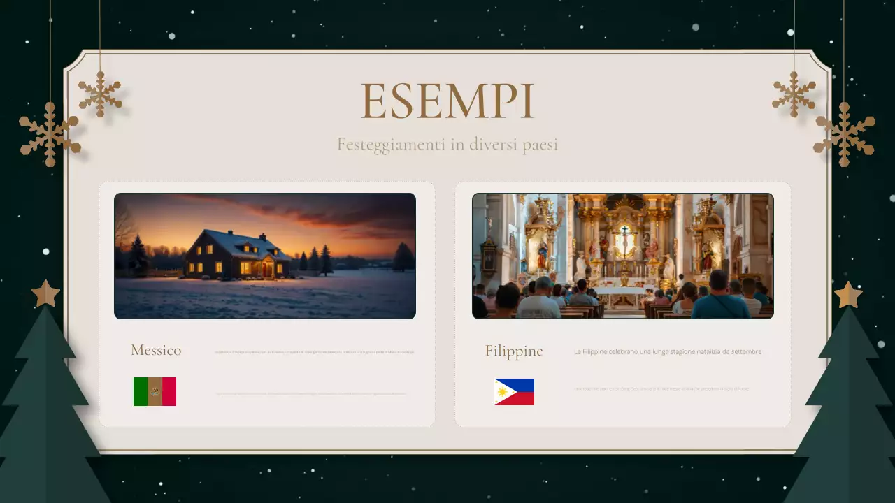 presentazione verde tradizionale delle festività