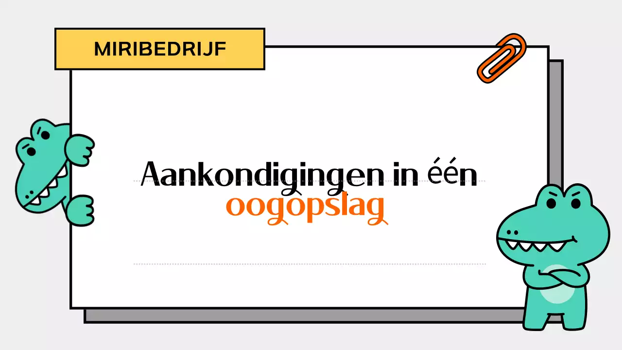 Een schattige mint bedrijfsaankondiging