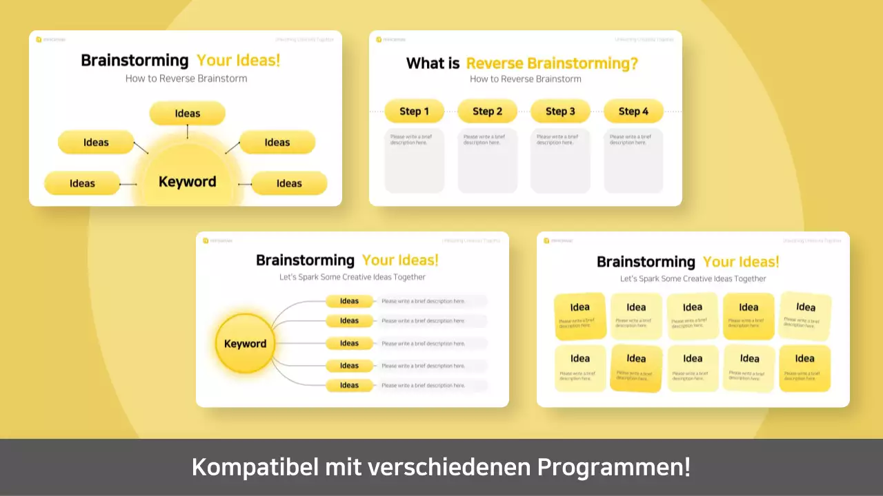 gelbes modernes Brainstorming-Layout