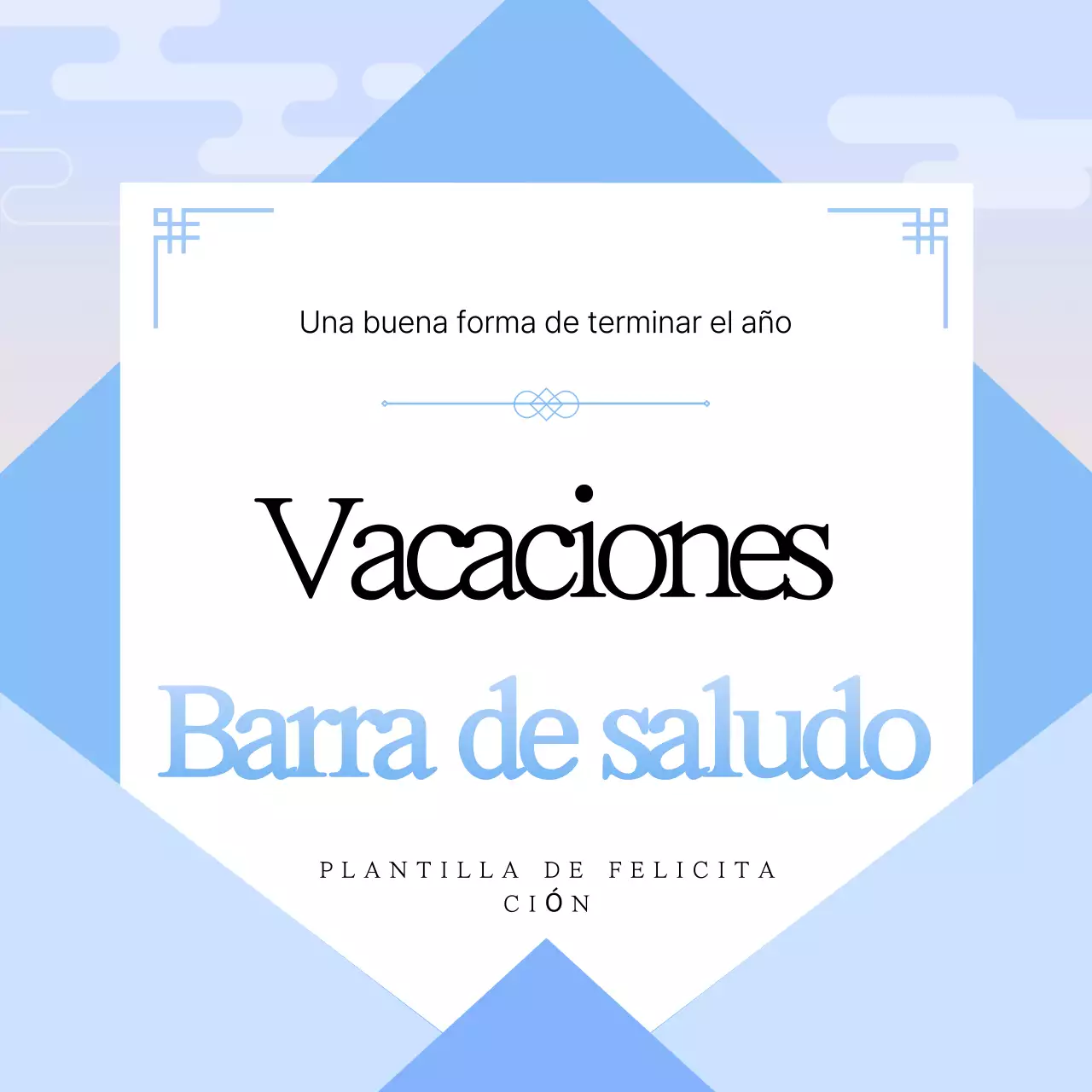 Azul claro Felicitaciones navideñas sencillas