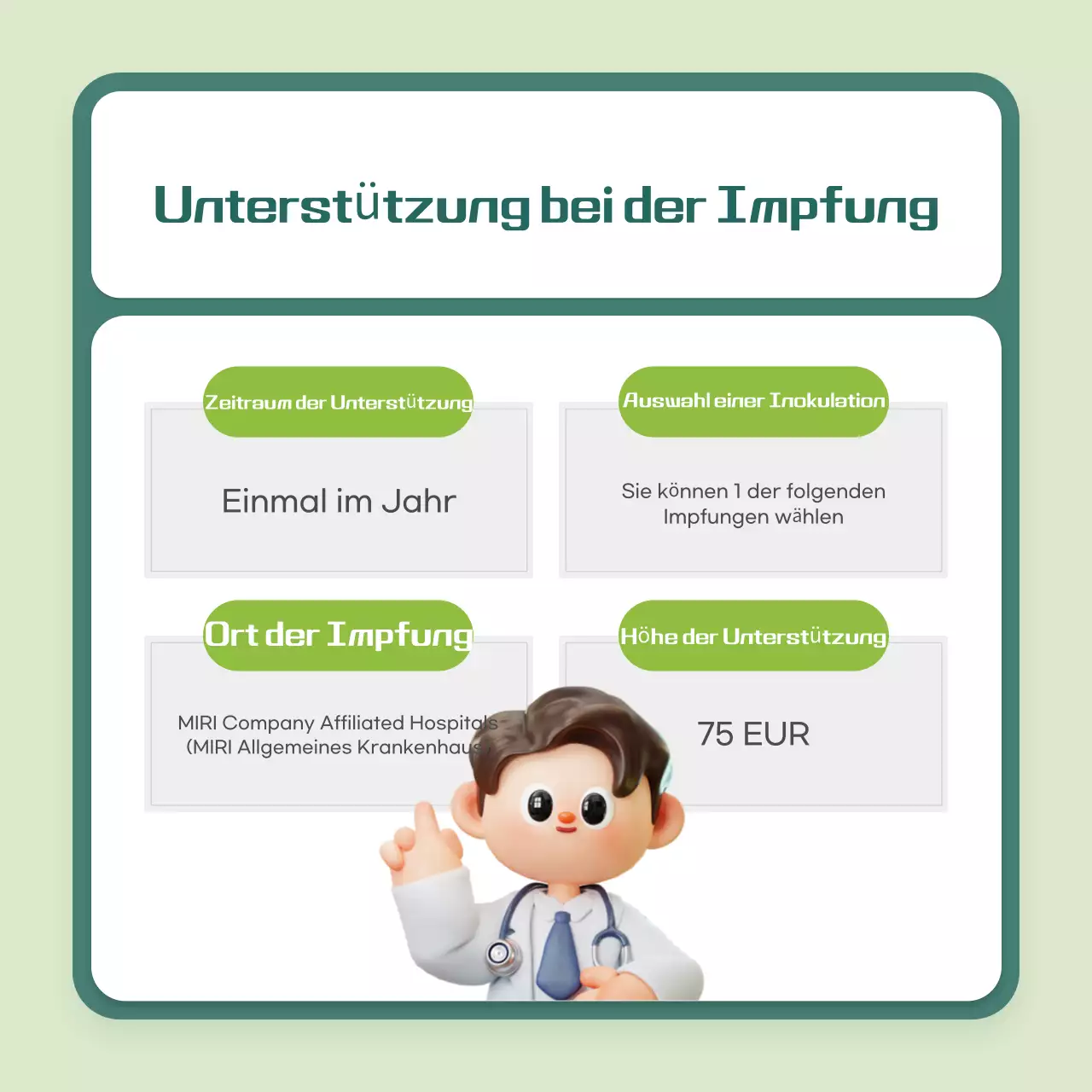 Minze hervorgehobene Impfungen