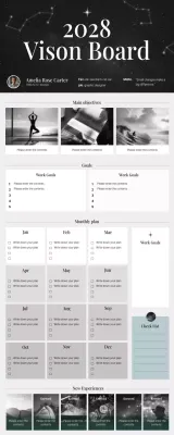 Black Modern Vision Planner Infographic