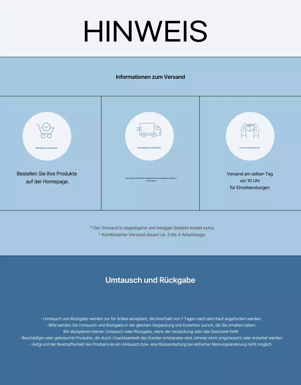 Hellblaue moderne Modeanzeige