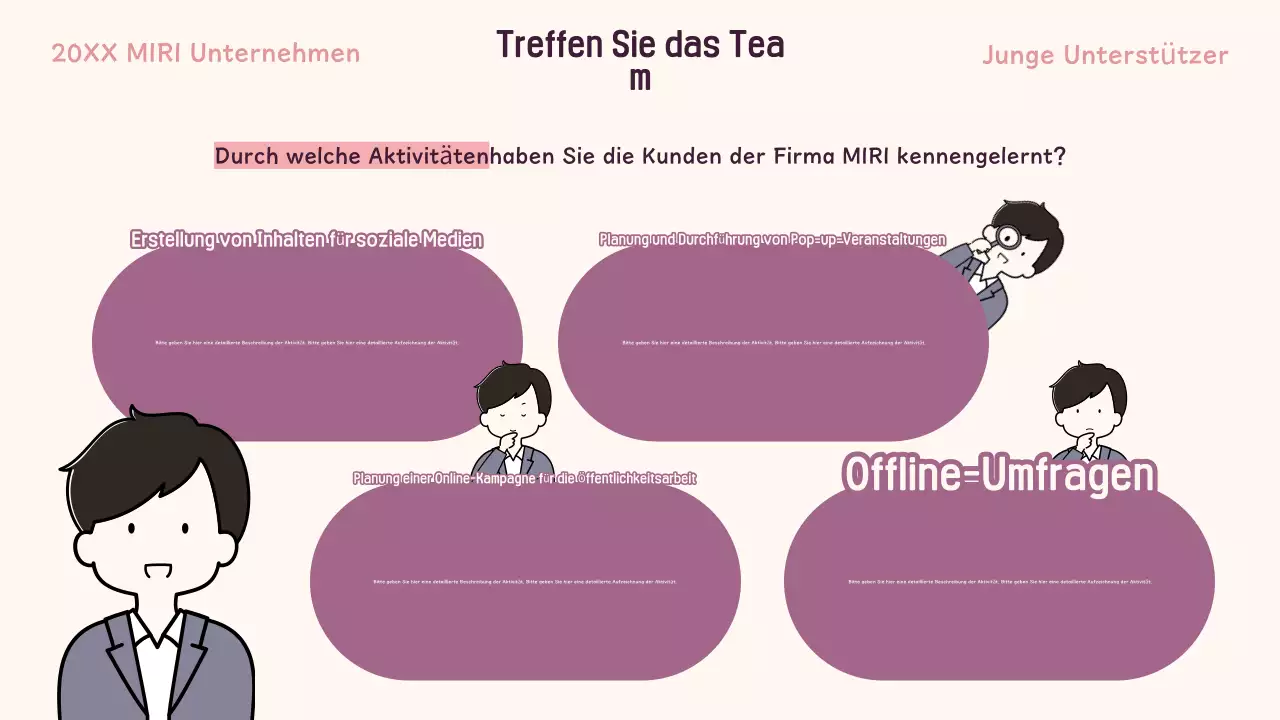 Rekrutierung von jungen Menschen in rosa