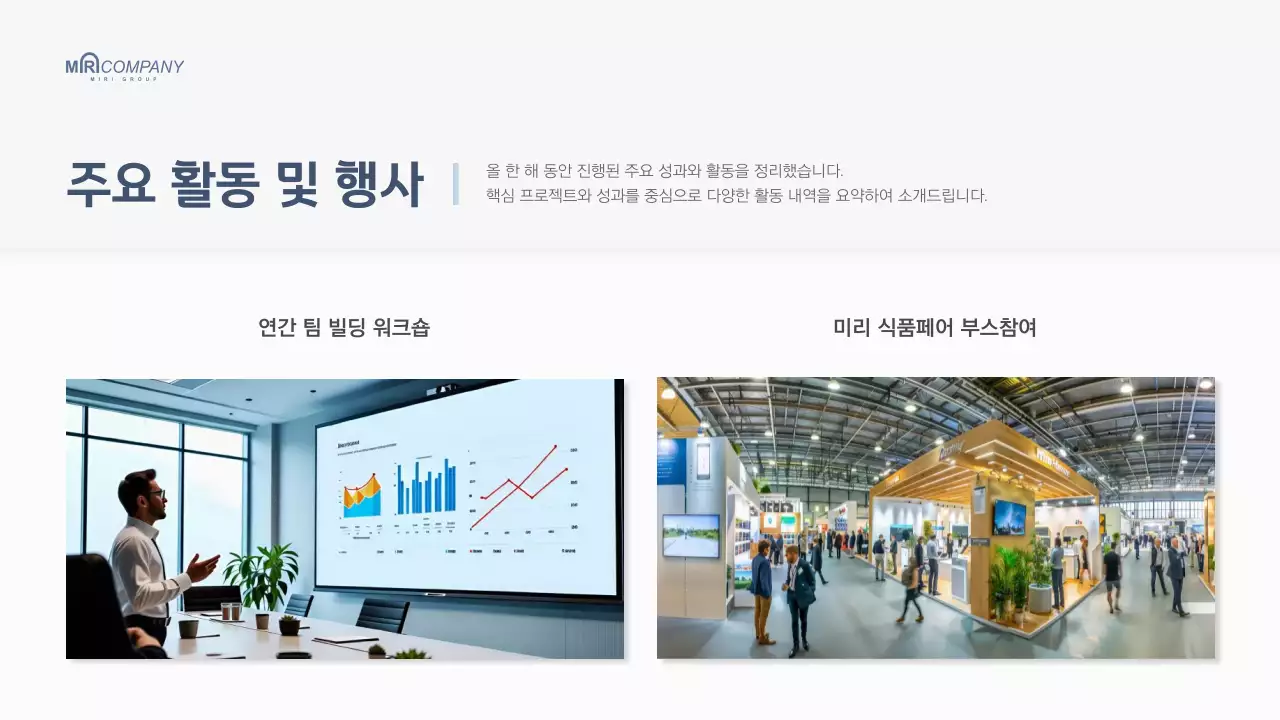 흰색 모던한 기업 종무식 보고서