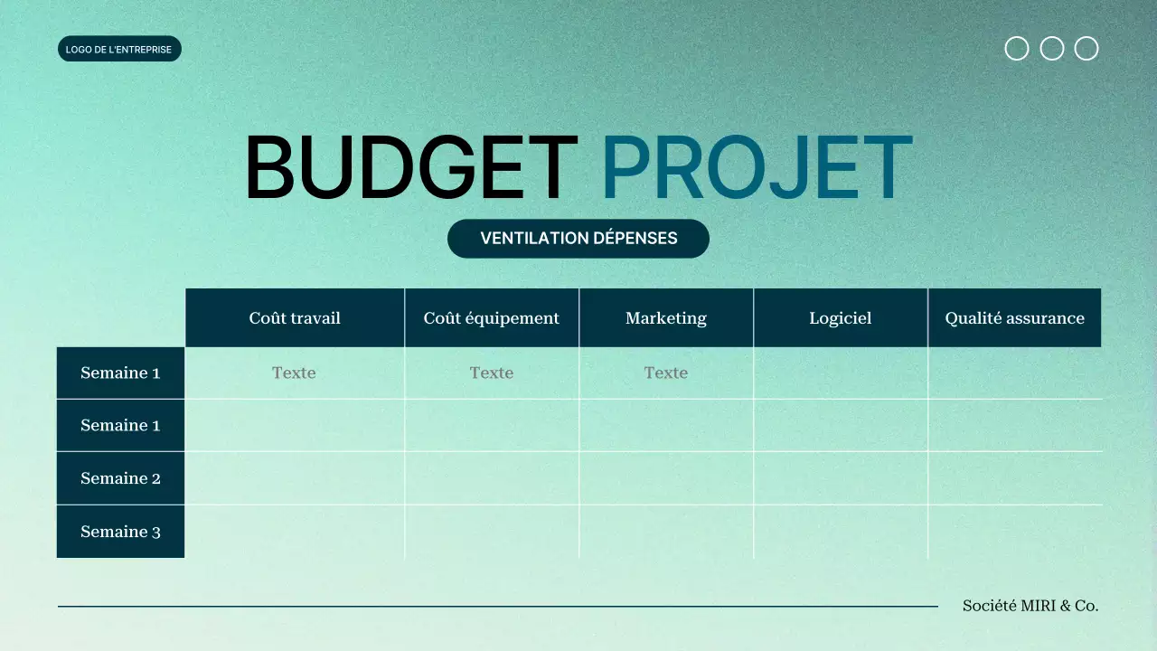 vert dégradé moderne Proposition de projet