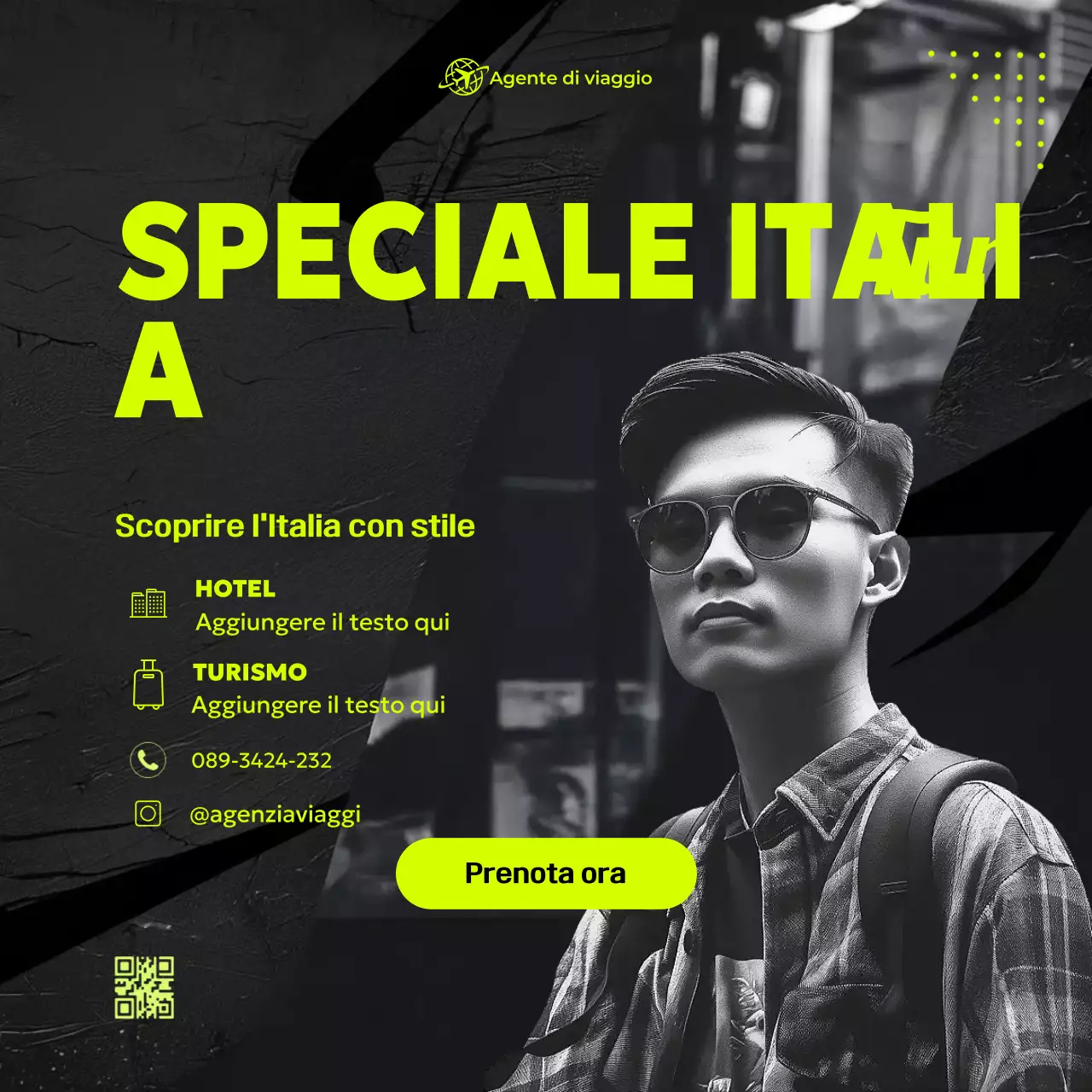 pubblicità di viaggio moderna al neon