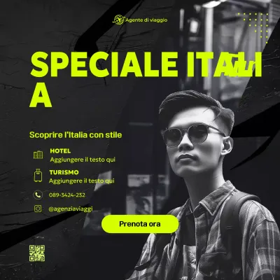 pubblicità di viaggio moderna al neon