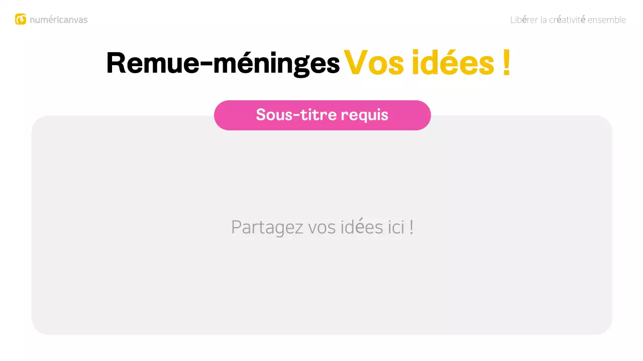 Mise en page moderne et colorée pour le brainstorming