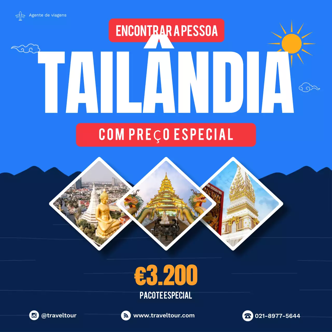 promoção de viagens blue modern