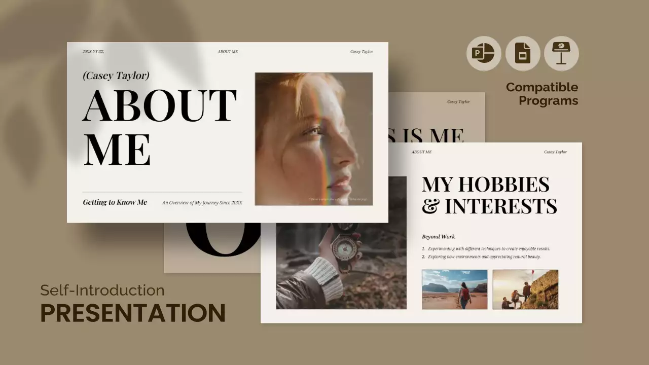 Beige Minimal Self-Introduction Presentation