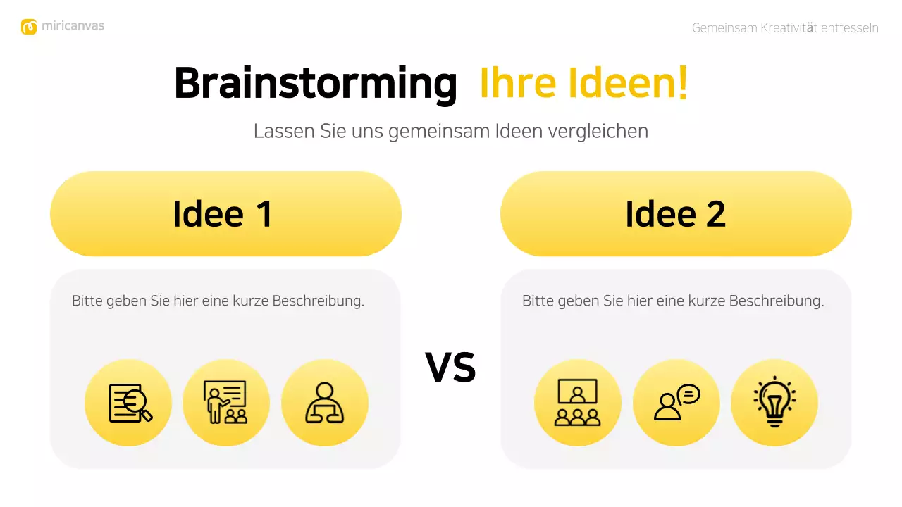 gelbes modernes Brainstorming-Layout