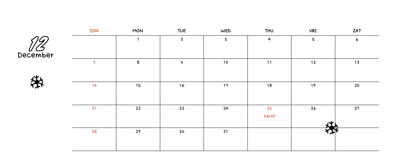 Schattige nieuwjaarskalender