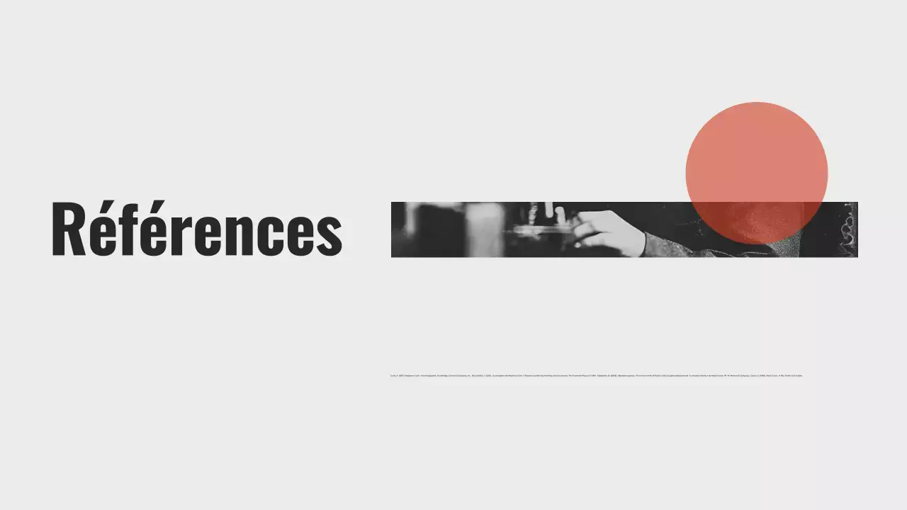 Explorer la vie de Marie Curie Présentation minimaliste