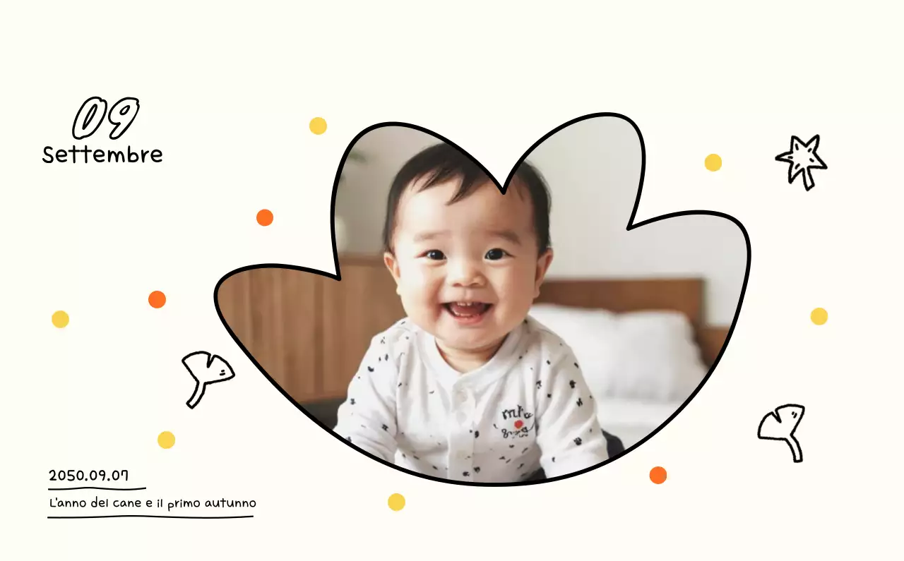 Calendario fotografico con disegno carino