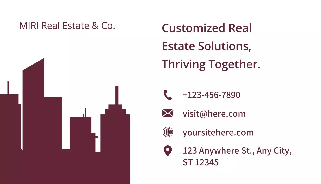 Maroon Professional Real Estate Business Card