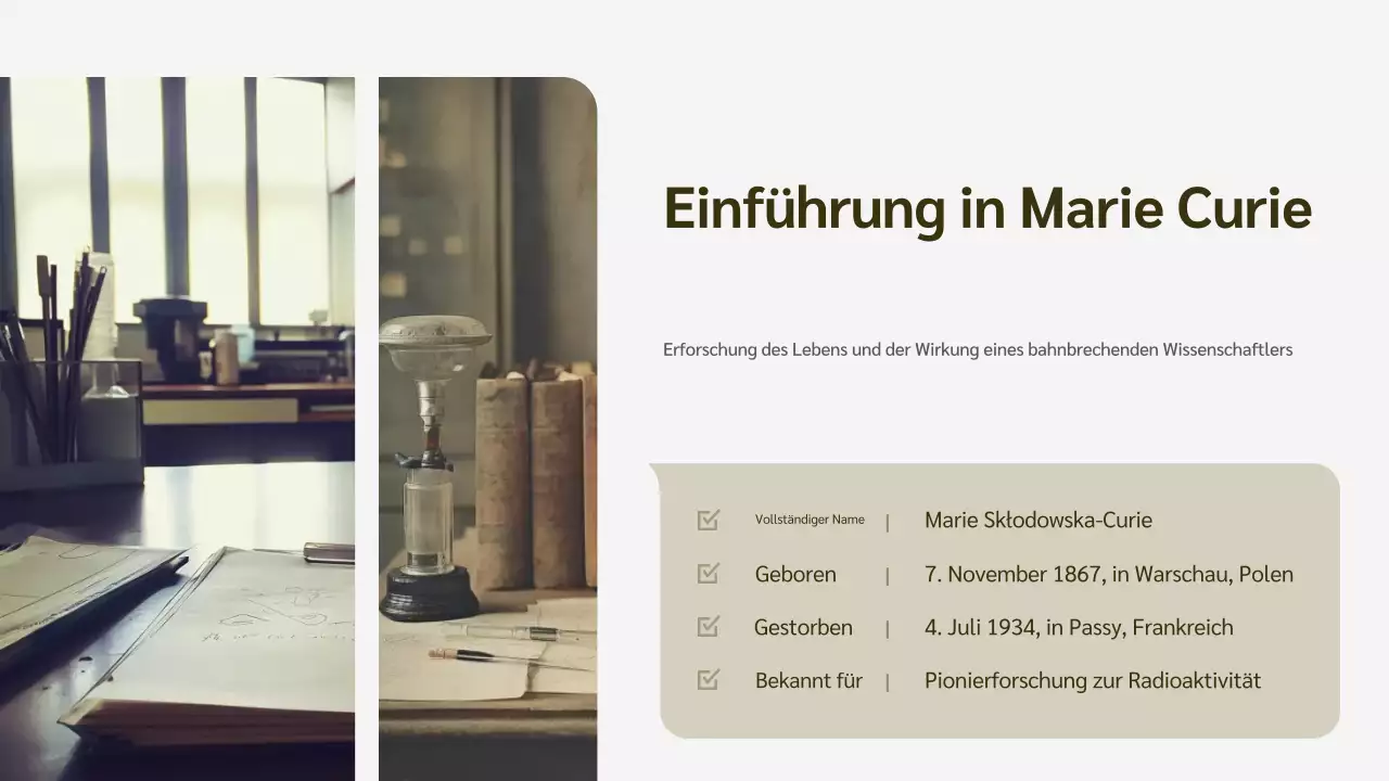 beige Biographievorlesung zur modernen Geschichte