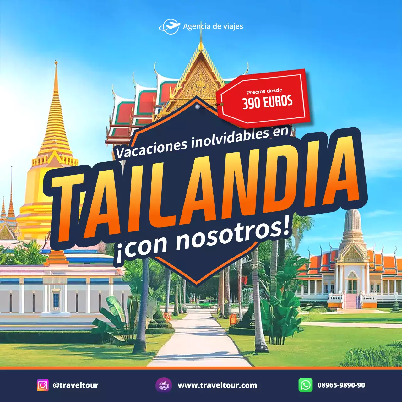 promoción de viajes blue modern