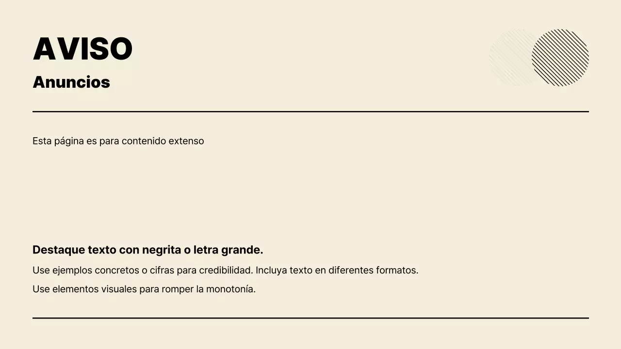 Explicación de la presentación minimalista en beige