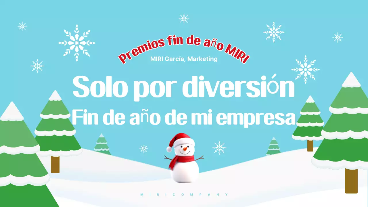 Celebración de fin de año sencilla en azul claro