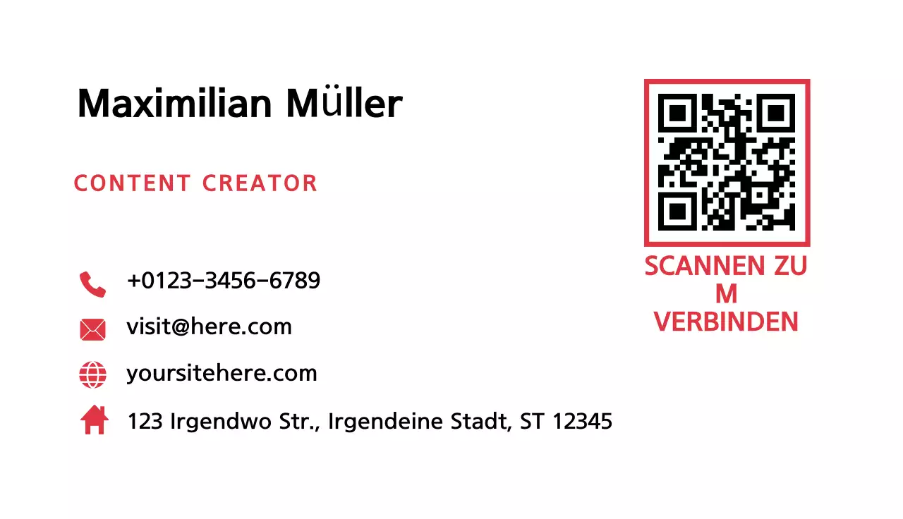 rote moderne Visitenkarte