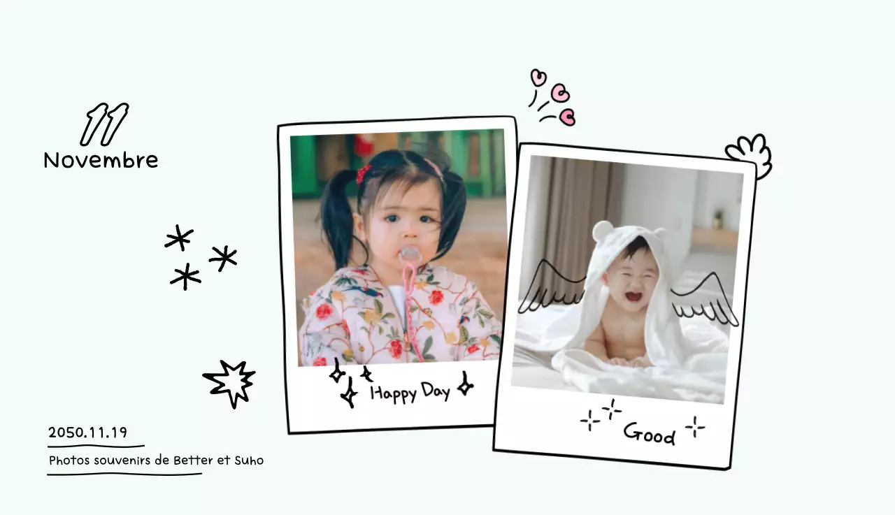 Calendrier photo jaune mignon