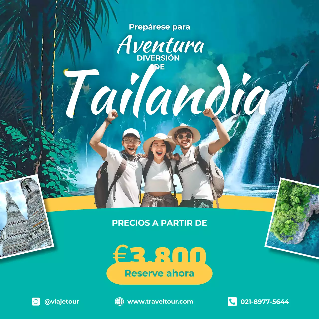 teal modern travel promotion