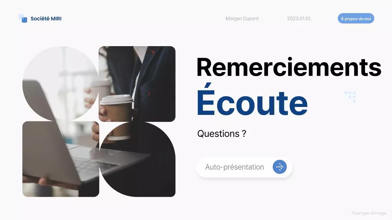 pitch d'autoprésentation moderne bleu