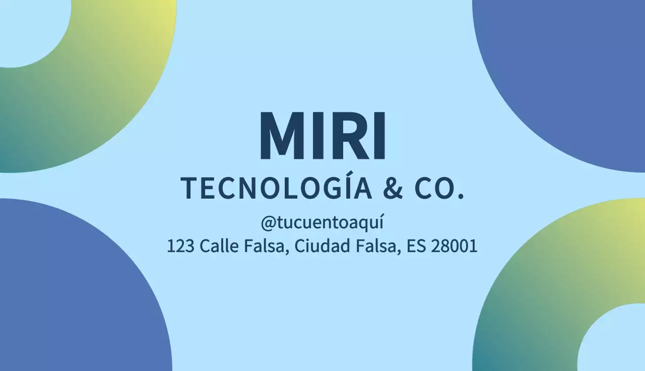 tarjeta de visita moderna azul