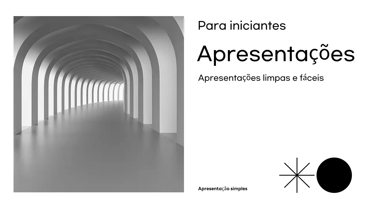 Documentação de apresentação minimalista a preto e branco
