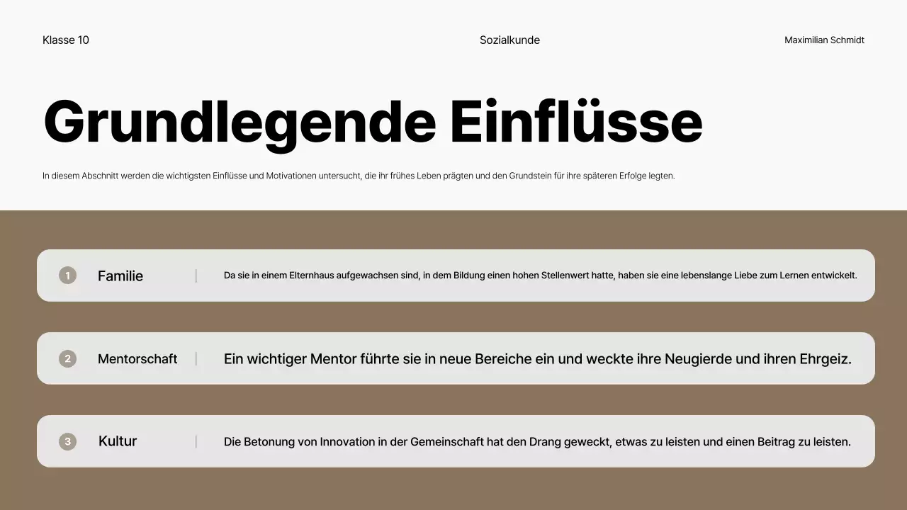 beige klassische Geschichte Biographie Vortrag