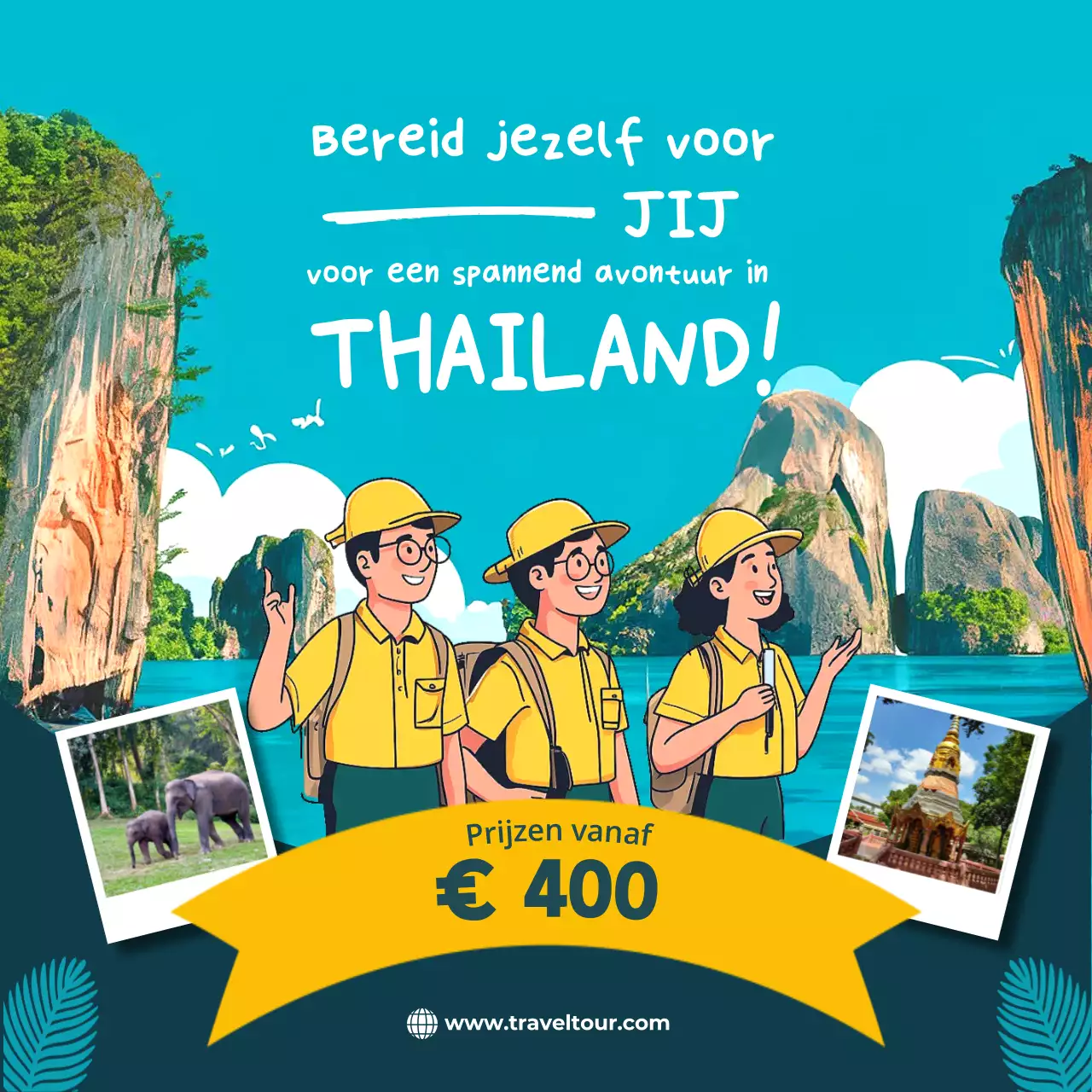 blauwe tropische reis promotie